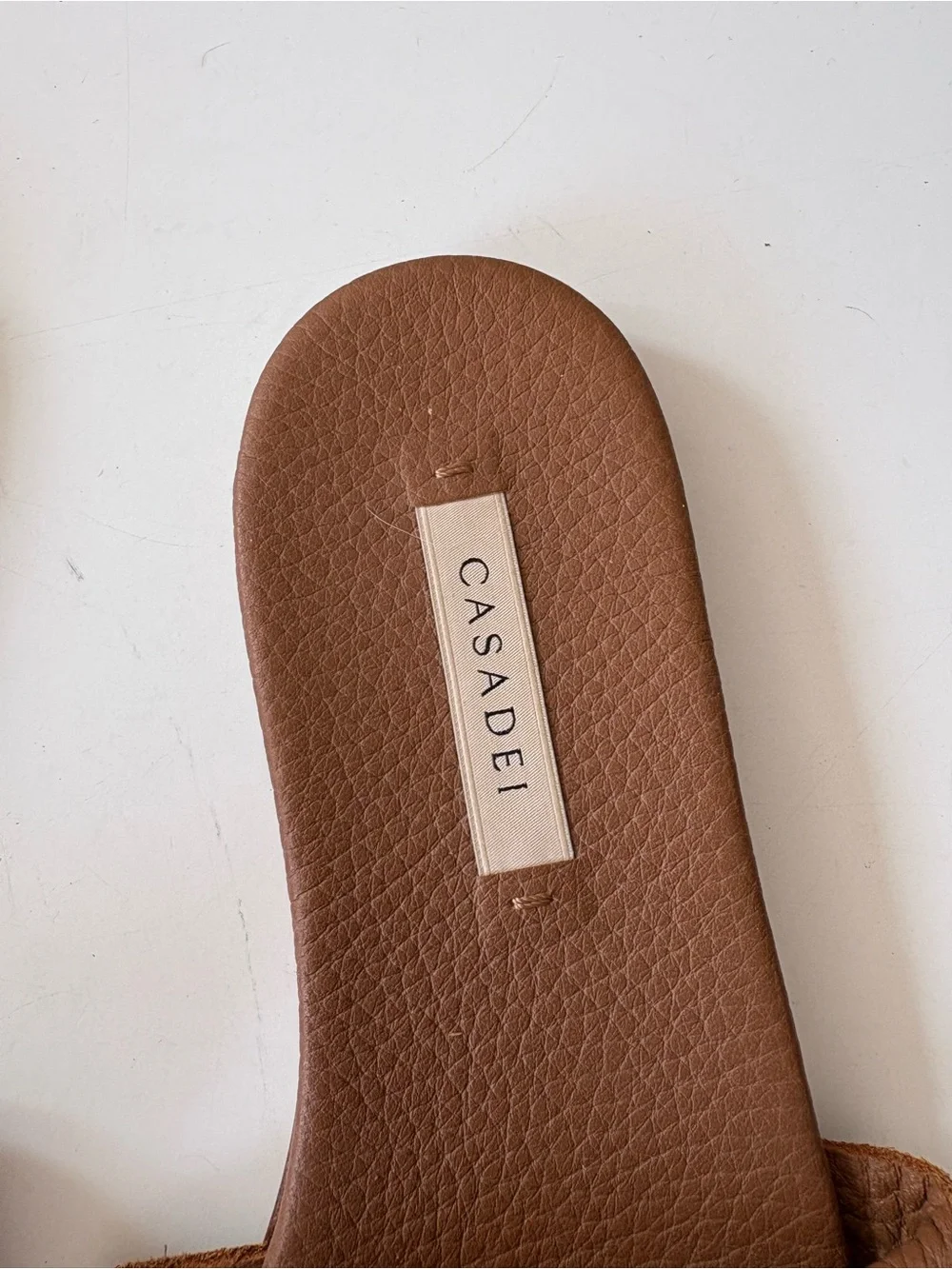 Casadei || Flat Parma Slide Sandals Suede Leather Tan 37 - Picture 3 of 9